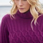 Fisherman Out Of Ireland Merino Cashmere Criss Cross Sweater Foxglove - La Vie en Rose Damesmode (666 x 1000 px)