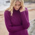 Fisherman Out Of Ireland Merino Cashmere Criss Cross Sweater Foxglove - La Vie en Rose Damesmode (666 x 1000 px)