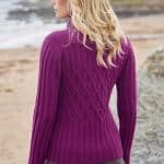 Fisherman Out Of Ireland Merino Cashmere Criss Cross Sweater Foxglove - La Vie en Rose Damesmode (666 x 1000 px)
