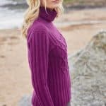 Fisherman Out Of Ireland Merino Cashmere Criss Cross Sweater Foxglove - La Vie en Rose Damesmode (666 x 1000 px)