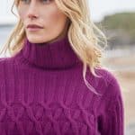 Fisherman Out Of Ireland Merino Cashmere Criss Cross Sweater Foxglove - La Vie en Rose Damesmode (666 x 1000 px)
