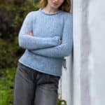 Fisherman out of Ireland Merino Wool Knitted Ladies Sweater Blue Mist SG433V- La Vie en Rose Damesmode