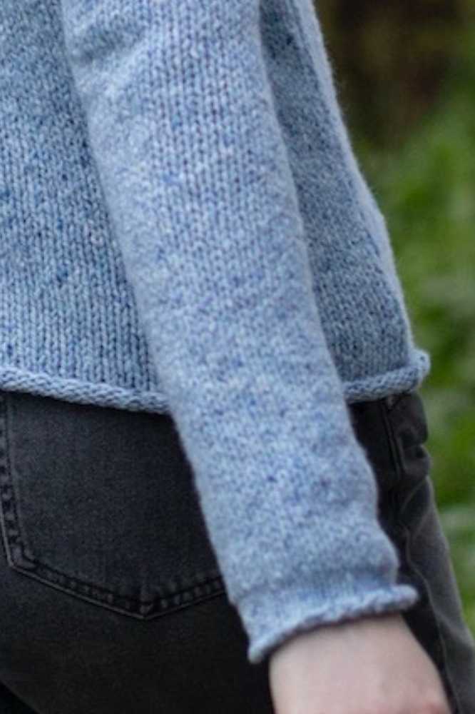 Fisherman out of Ireland Merino Wool Knitted Ladies Sweater Blue Mist SG433V- La Vie en Rose Damesmode