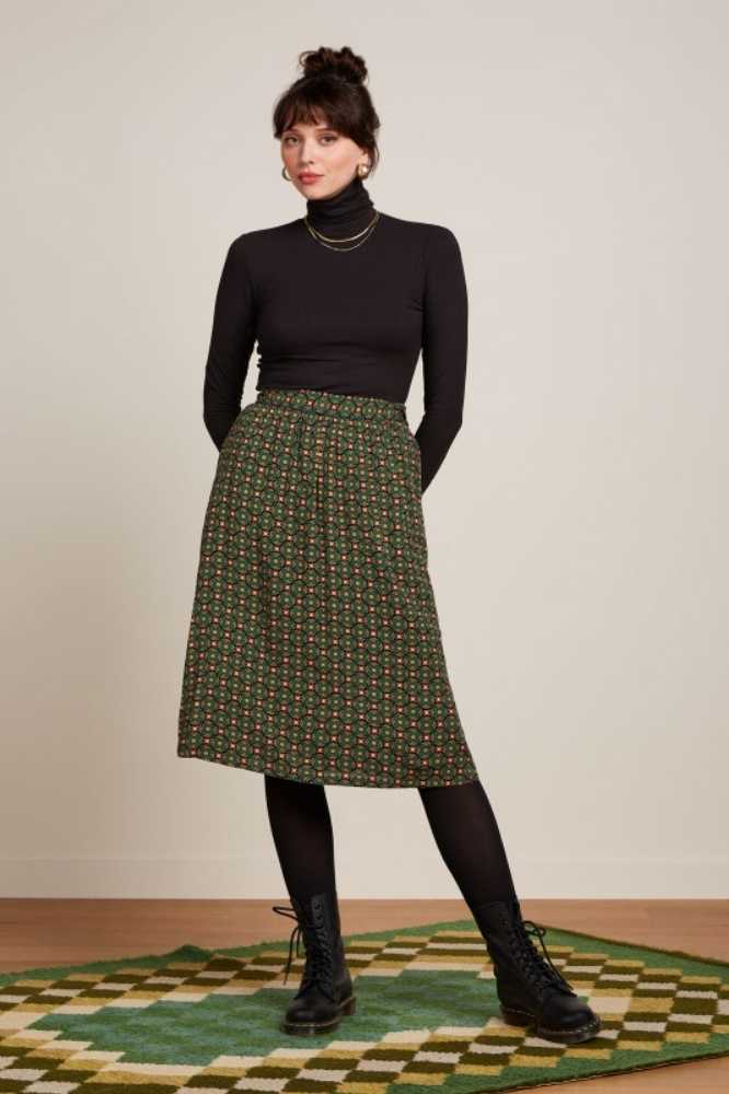 King Louie Layla Skirt Valley Peacock Green- La Vie en Rose Damesmode