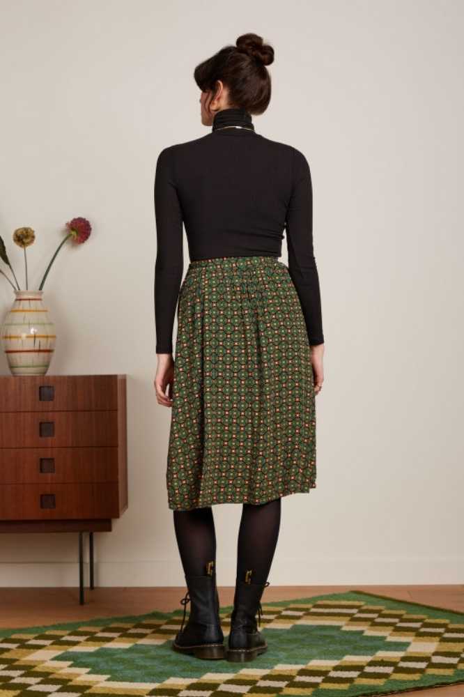 King Louie Layla Skirt Valley Peacock Green- La Vie en Rose Damesmode