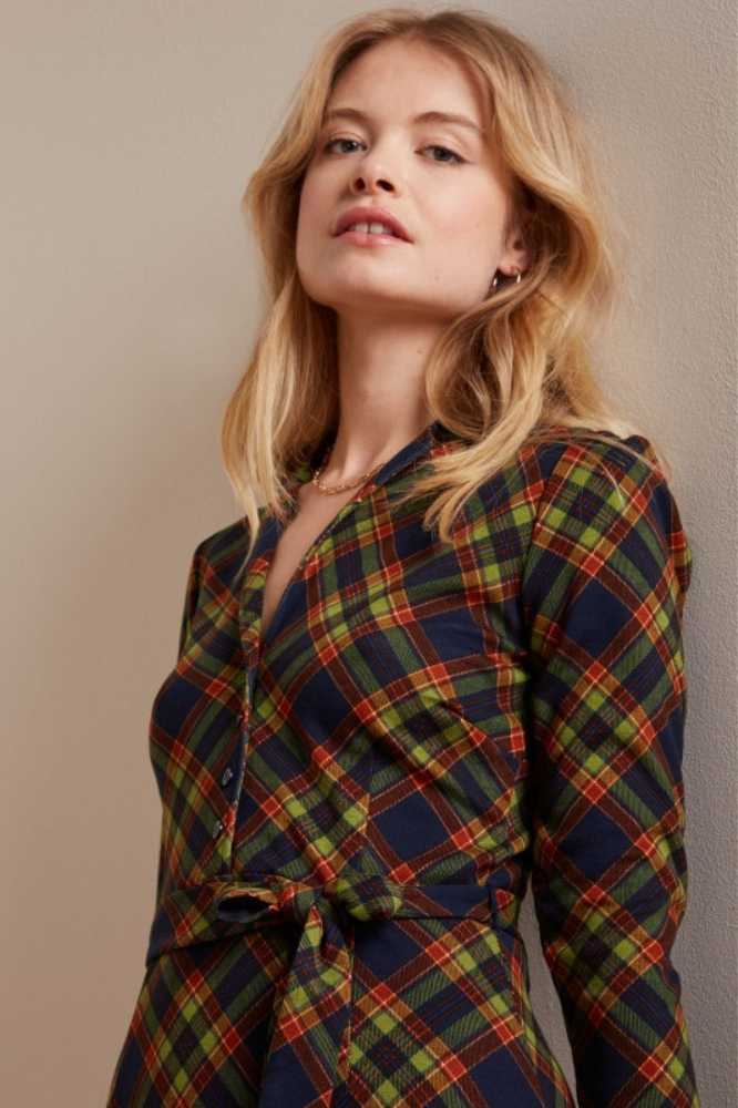 King Louie Lola Dress Bennet Evening Blue - La Vie en Rose Damesmode