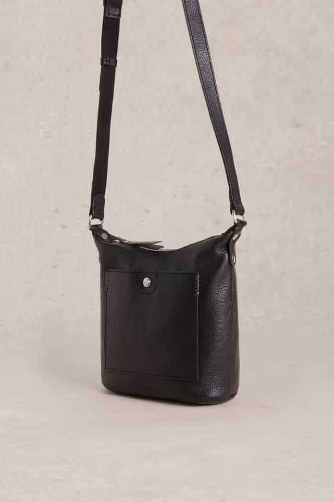 White Stuff Mini Fern Leather Crossbody Pure Black - La Vie en Rose Damesmode