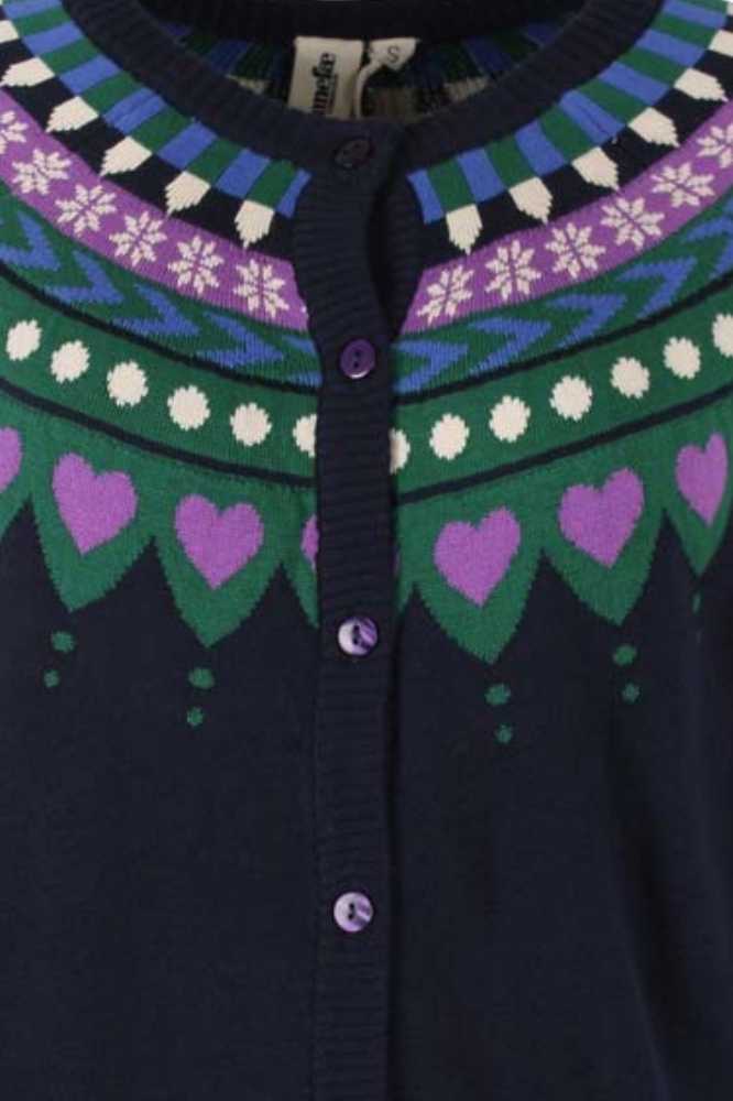 Danefae Danesweetheart Cardigan Dark Navy Cotton Knit - La Vie en Rose Damesmode