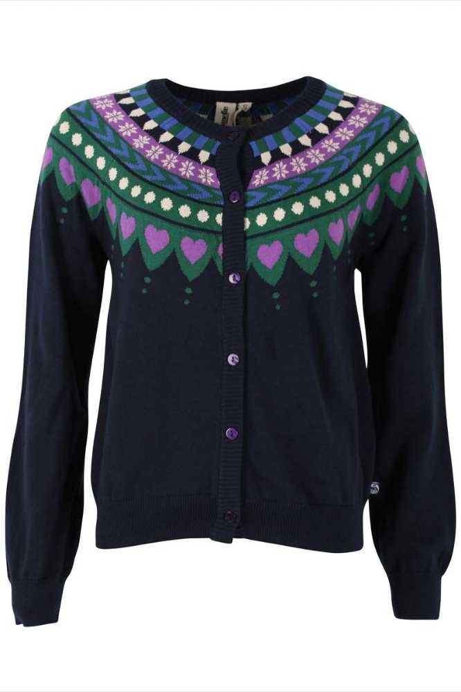 Danefae Danesweetheart Cardigan Dark Navy Cotton Knit - La Vie en Rose Damesmode