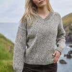 Fisherman out of Ireland Donegal Fleck V Neck Sweater Rabbit SK805M - La Vie en Rose Damesmode