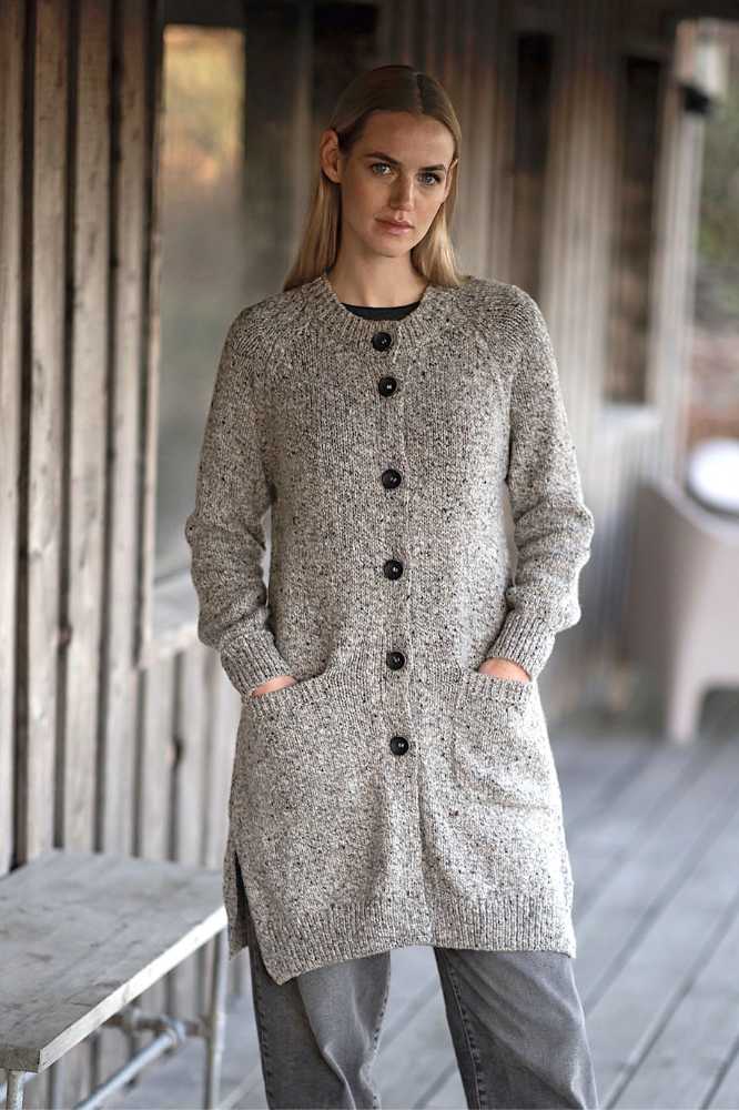 Fisherman out of Ireland Long Cardigan Porridge SK809M- La Vie en Rose Damesmode