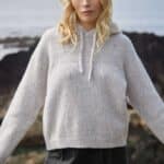 Fisherman out of Ireland Whisper Merino-Cashmere Hoodie Oyster SL911T - La Vie en Rose Damesmode