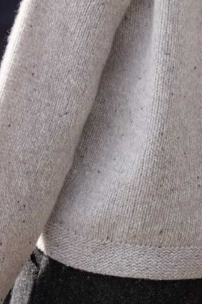 Fisherman out of Ireland Whisper Merino-Cashmere Hoodie Oyster SL911T - La Vie en Rose Damesmode