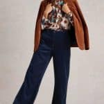 White Stuff Belle Cord Wide Leg Trouser Dark Navy - La Vie en Rose Damesmode