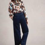 White Stuff Belle Cord Wide Leg Trouser Dark Navy - La Vie en Rose Damesmode