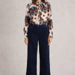 White Stuff Belle Cord Wide Leg Trouser Dark Navy - La Vie en Rose Damesmode
