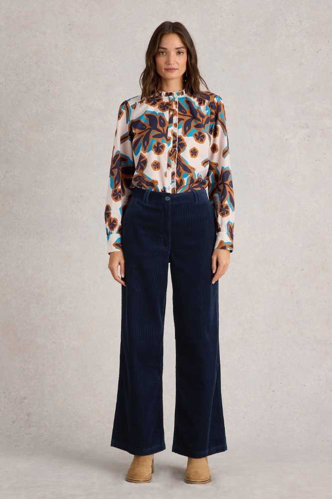 White Stuff Belle Cord Wide Leg Trouser Dark Navy - La Vie en Rose Damesmode