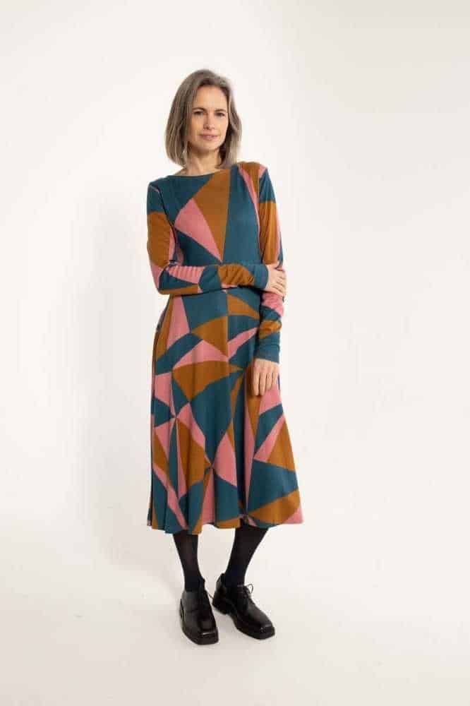 Danefae Danesigrid Interlock Dress Tobacco Triangulate- La Vie en Rose Damesmode