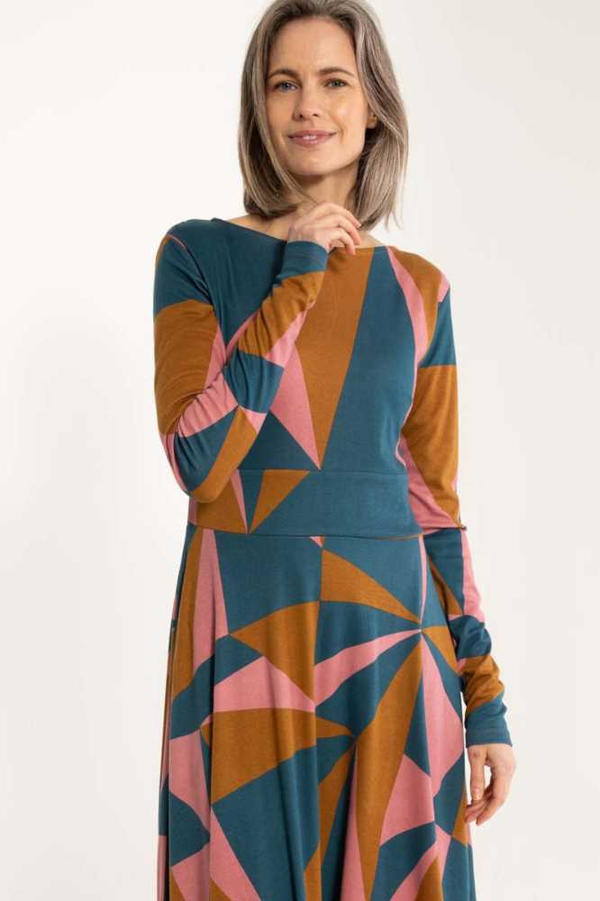 Danefae Danesigrid Interlock Dress Tobacco Triangulate- La Vie en Rose Damesmode