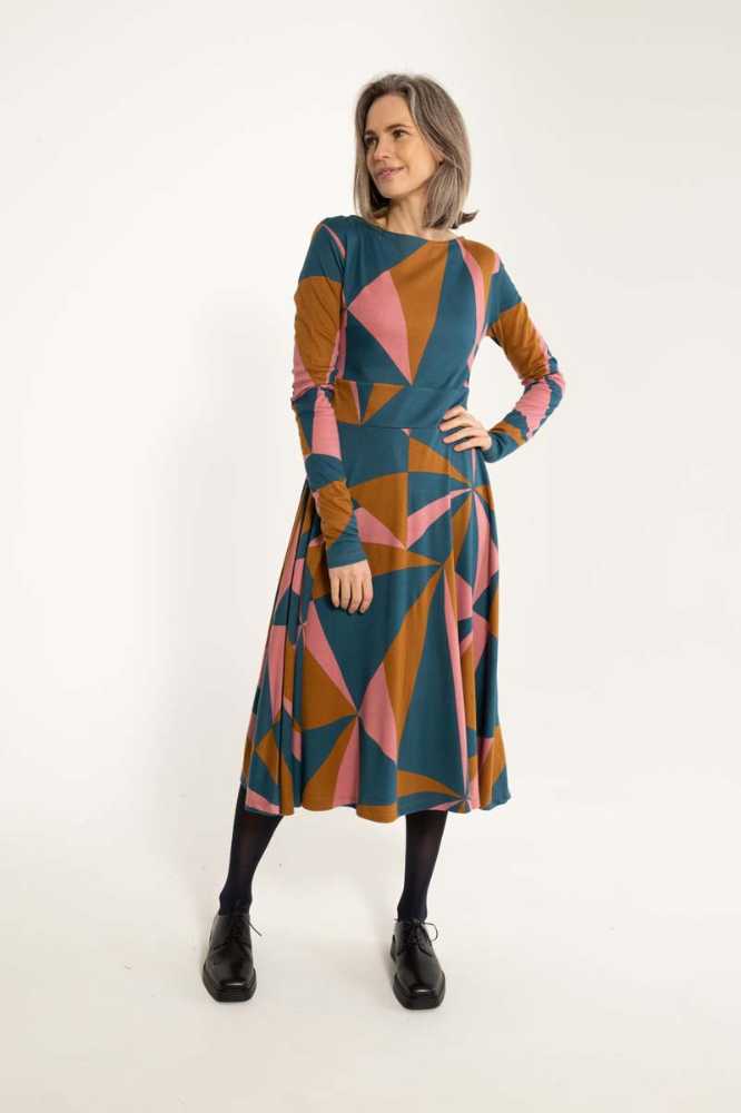 Danefae Danesigrid Interlock Dress Tobacco Triangulate- La Vie en Rose Damesmode