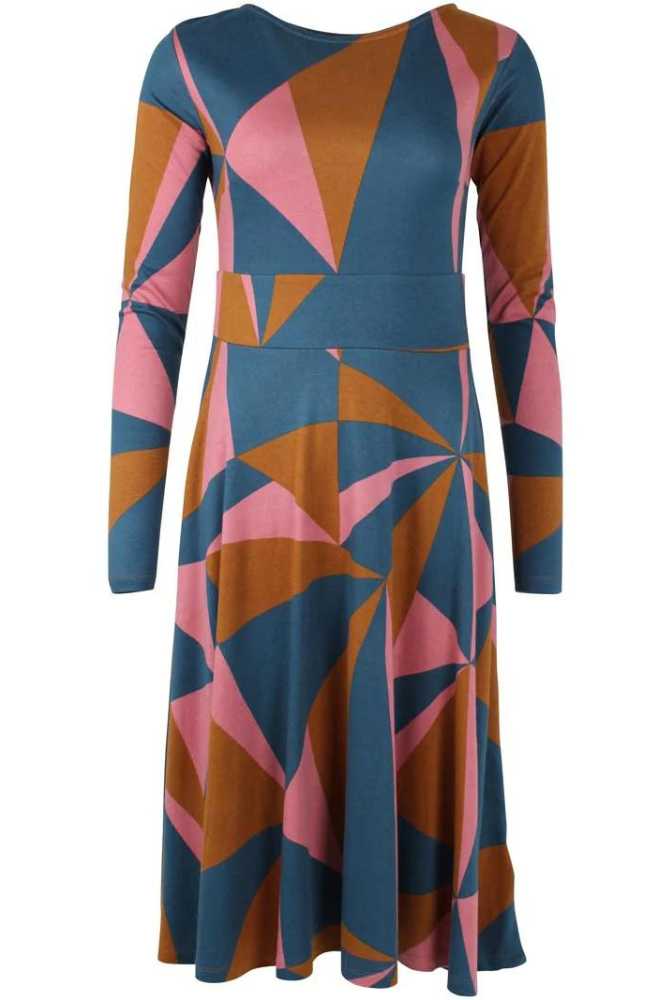 Danefae Danesigrid Interlock Dress Tobacco Triangulate- La Vie en Rose Damesmode