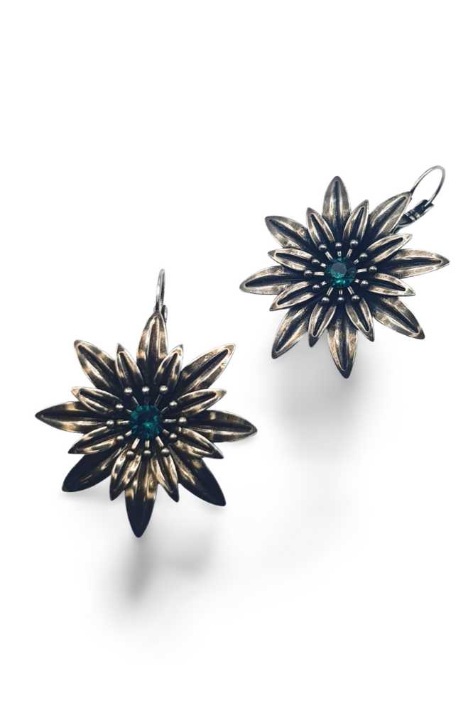 Nell Bijoux Daisies Silver Green - La Vie en Rose Damesmode Enkhuizen