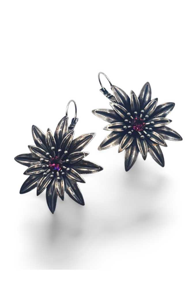 Nell Bijoux Daisies Silver Plum - La Vie en Rose Damesmode Enkhuizen