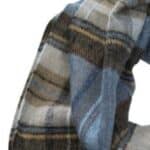 John Hanly Irish Wool Scarf 1956 Blue Charcoal Sage Plaid