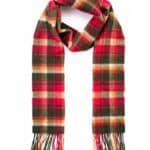 John Hanly Irish Wool Scarf Long 1902 Red Green Check