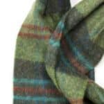 John Hanly Irish Wool Scarf Long 1906 Green Red Overcheck Plaid