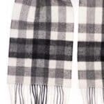 John Hanly Irish Wool Scarf Long 1907 Snow Grey Charcoal