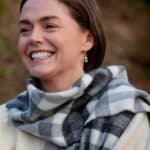 John Hanly Irish Wool Scarf Long 1907 Snow Grey Charcoal