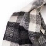 John Hanly Irish Wool Scarf Long 1907 Snow Grey Charcoal