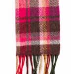 John Hanly Irish Wool Scarf Long 1914 Pink Maroon Check