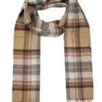 John Hanly Irish Wool Scarf Long 1959 Silver Grey Plaid