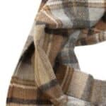 John Hanly Irish Wool Scarf Long 1959 Silver Grey Plaid