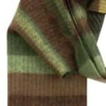 John Hanly Irish Wool Scarf Long 1976 Green Brown Horizontal Stripe