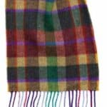 John Hanly Irish Wool Scarf Long 1985 Mustard Green Rust