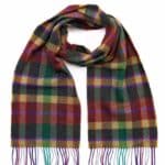 John Hanly Irish Wool Scarf Long 1985 Mustard Green Rust