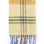 John Hanly Irish Wool Scarf Long 1991 Citrus Blue Brown Plaid