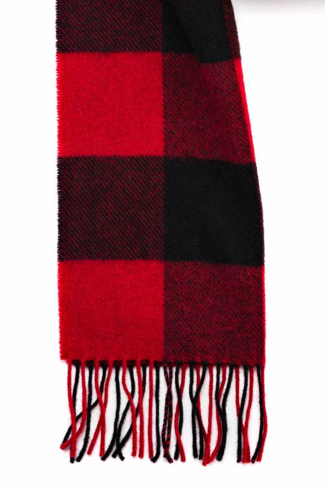 John Hanly Irish Wool Scarf Mediium 568 Red Buffalo - La Vie en Rose Damesmode