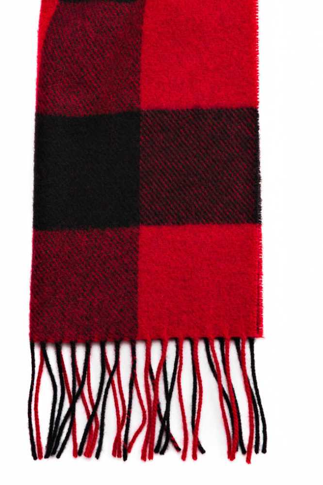 John Hanly Irish Wool Scarf Mediium 568 Red Buffalo - La Vie en Rose Damesmode