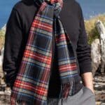John Hanly Merino Luxury Wool Scarf 156 Black Stewart Tartan - La Vie en Rose Damesmode