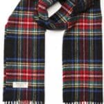 John Hanly Merino Luxury Wool Scarf 156 Black Stewart Tartan - La Vie en Rose Damesmode