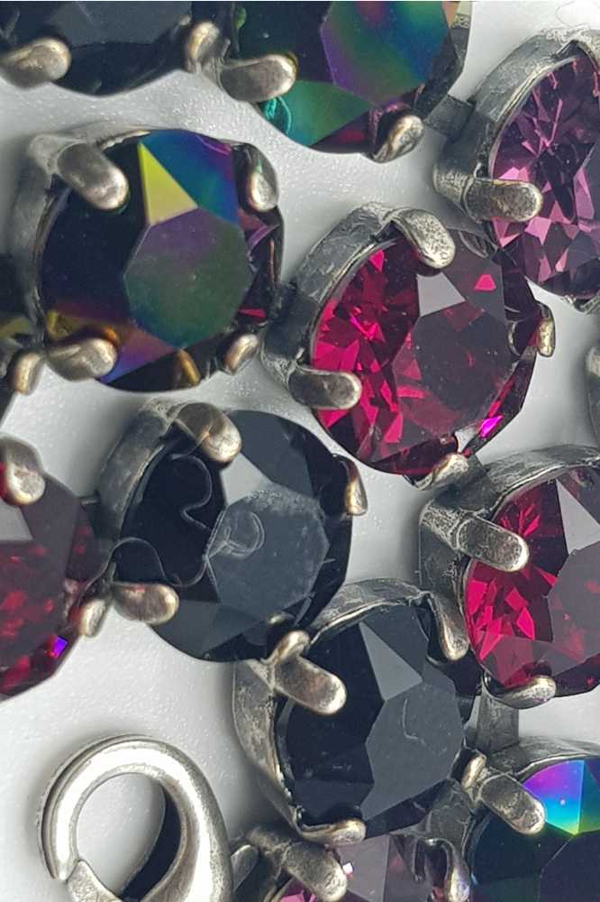 Nell Bijoux Luna Antique Silver L001 Purple and Reds - La Vie en Rose Damesmode