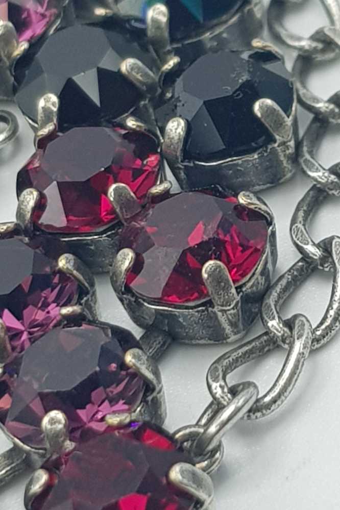 Nell Bijoux Luna Antique Silver L001 Purple and Reds - La Vie en Rose Damesmode