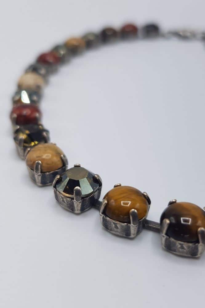 Nell Bijoux Luna Antique Silver L002 Cat's Eye and Browns - La Vie en Rose Damesmode (10)