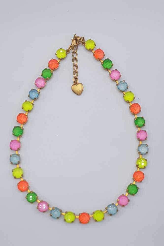 Nell Bijoux Luna Matte Gold L104 Neon Blue - La Vie en Rose Damesmode