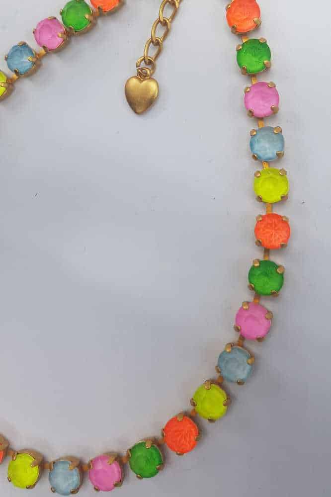 Nell Bijoux Luna Matte Gold L104 Neon Blue - La Vie en Rose Damesmode