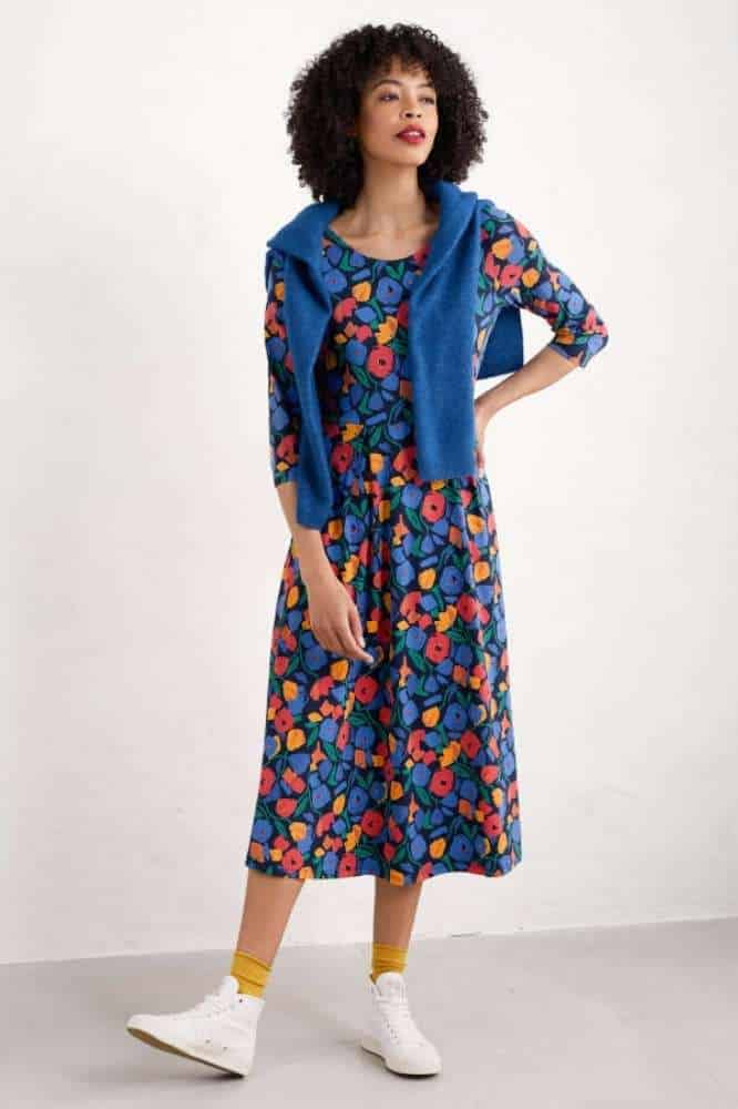Seasalt Cornwall Veronica Dress Zennor Blooms Maritime Mix - La Vie en Rose Damesmode